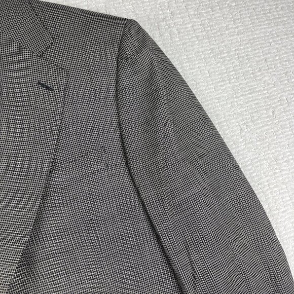 Canali Italy Blue Label Super 130 White / Black Abstract AOP Two Button Suit 54L - Picture 4 of 16
